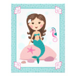 Little mermaid girl cute girly birthday invitation