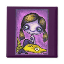 Little mermaid on a shark taxi magnets by tanyabond Little mermaid on a shark taxi magnets