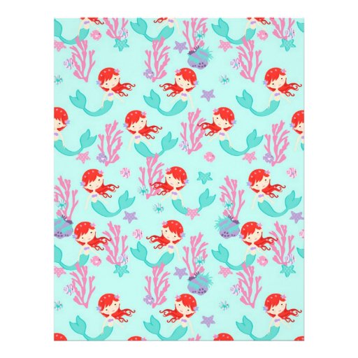 Little Mermaid Scrapbook Paper Auburn 1 Letterhead | Zazzle