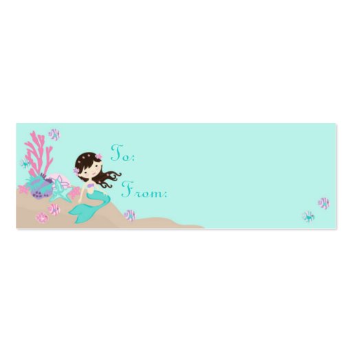 Little Mermaid TY Gift Tag S Brunette Business Card Templates (front side)