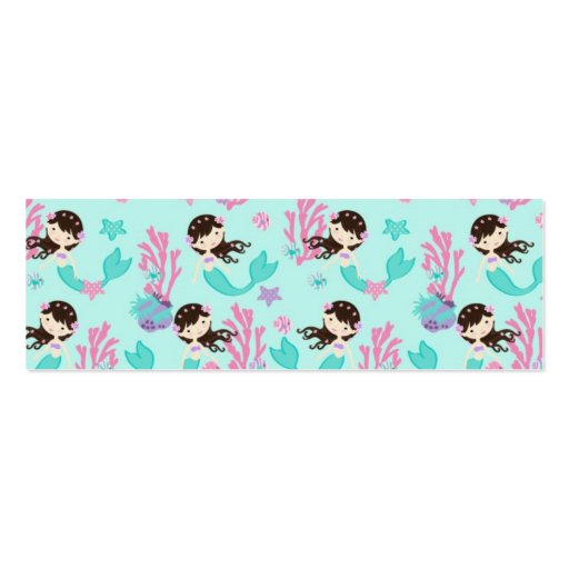 Little Mermaid TY Gift Tag S Brunette Business Card Templates (back side)