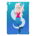 Little mermaid with mirror and wave illustration cover for the iPad mini