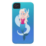 Little mermaid with mirror and wave illustration iPhone 4 covers