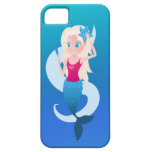 Little mermaid with mirror and wave illustration iPhone SE/5/5s case