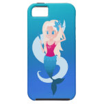 Little mermaid with mirror and wave illustration iPhone SE/5/5s case