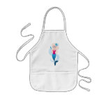 Little mermaid with mirror and wave illustration kids' apron
