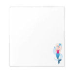 Little mermaid with mirror and wave illustration notepad