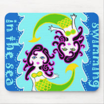 Little Mermaids Swimming in the Sea Mouse Pads