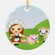 Little Milk Maid and friends Christmas Ornaments