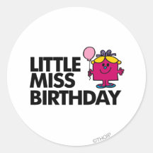 Little Miss Birthday Classic 2 Round Sticker