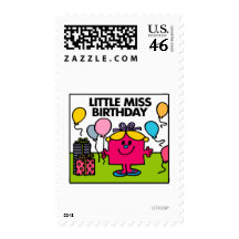 Little Miss Birthday Scene Postage Stamps