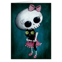 artsprojekt, skeleton, emo design, halloween, skull, emo, halloween girl, halloween gift, cute skeleton, skeleton girl, halloween design, horror, cute horror, halloween idea, cute skull, skeleton pin up, halloween pin up, cute, goth, halloween present, goth gift, goth present, emo present, emo gift, skeleton gift, skeleton present, Card with custom graphic design