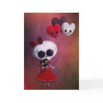 artsprojekt, horror, skeleton, cute skeleton, skull, cute skull, valentine, valentine's day, halloween, cute halloween, creepy valentine's day, emo, emo illustration, emo design, emo valentine's day, goth, goth illustration, romantic design, anti valentine's day, Card with custom graphic design