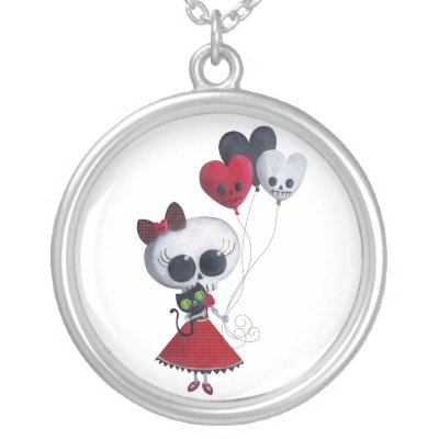 Cute Girl Jewelry on Miss Death Valentine Girl Personalized Necklace From Zazzle Com
