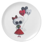 Little Miss Death Valentine Girl Party Plate