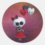 Little Miss Death Valentine Girl Stickers