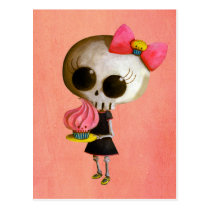 Little Miss Death with Cupcake postcards
