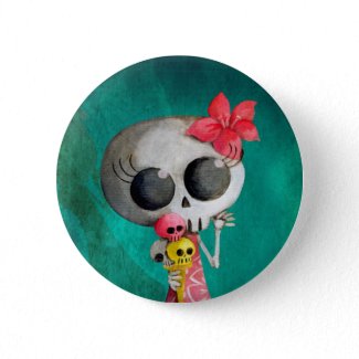Little Miss Death with Halloween Ice Cream button