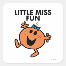 Little Miss Fun Classic 2 Square Stickers