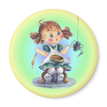 LITTLE MISS MUFFET by SHARON SHARPE magnets by sharonsharpe LITTLE MISS MUFFET by SHARON SHARPE magnets