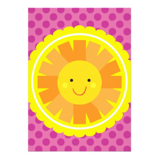 Little Miss Sunshine Sun Invitation Polka Dot