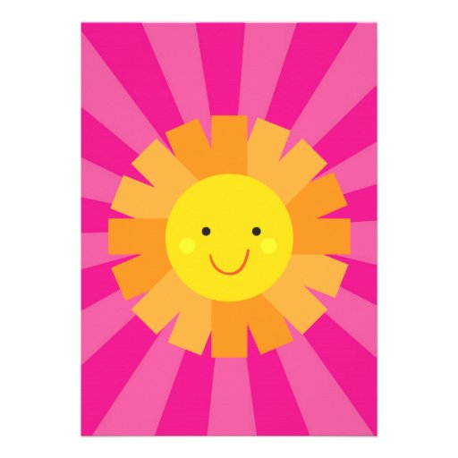 Little Miss Sunshine Sun Invitation Rays Stripes