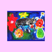 Little Miss Sunshine With Flowers Small Canvas canvas prints