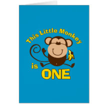 Little Monkey 1st Birthday Boy Card