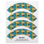 Little Monkey 1st Birthday Boy Cupcake Wrappers Letterhead Design