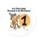 Little Monkey 1st Birthday stickers