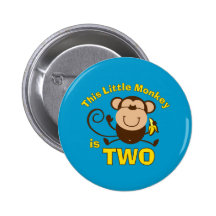Little Monkey 2nd Birthday Boy Button