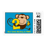 Little Monkey 2nd Birthday Boy Custom Postage