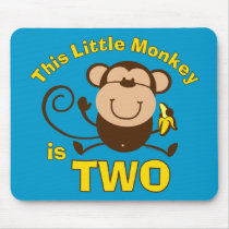 Little Monkey 2nd Birthday Boy Mousepad