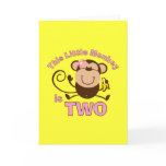 Little Monkey 2nd Birthday Girl Card