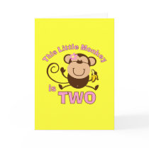 Little Monkey 2nd Birthday Girl Card