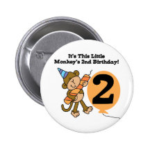 Little Monkey 2nd Birthday Tshirts and Gifts Pins