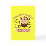 Little Monkey 3rd Birthday Girl Greeting Cards