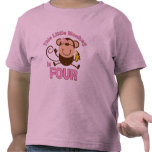 Little Monkey 4th Birthday Girl Tees