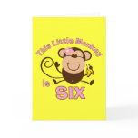 Little Monkey 6th Birthday Girl Cards