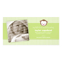 Little Monkey Baby Announcement Photo Card