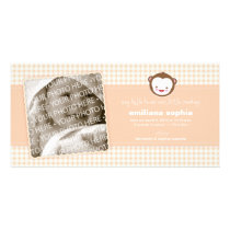 Little Monkey Baby Announcement Photo Card