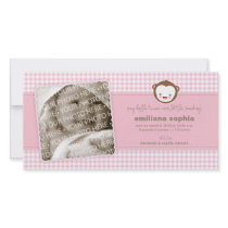 Little Monkey Baby Announcement Photo Card photo cards
