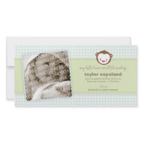 Little Monkey Baby Announcement Photo Card photo cards