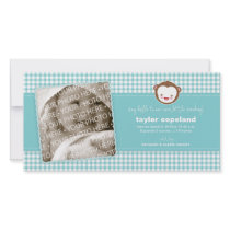 Little Monkey Baby Announcement Photo Card photo cards