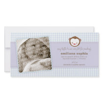 Little Monkey Baby Announcement Photo Card photo cards