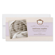 Little Monkey Baby Announcement Photo Card photo cards