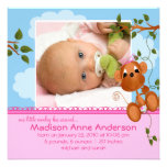 Little Monkey Baby Girl Photo Announcement