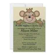 Little Monkey Baby Shower Invitation invitation