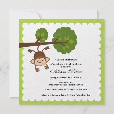 Monkey Themed Baby Shower Invitations on Little Monkey Baby Shower Invitation By Celebrateitinvites