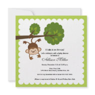 Little Monkey Baby Shower Invitation invitation